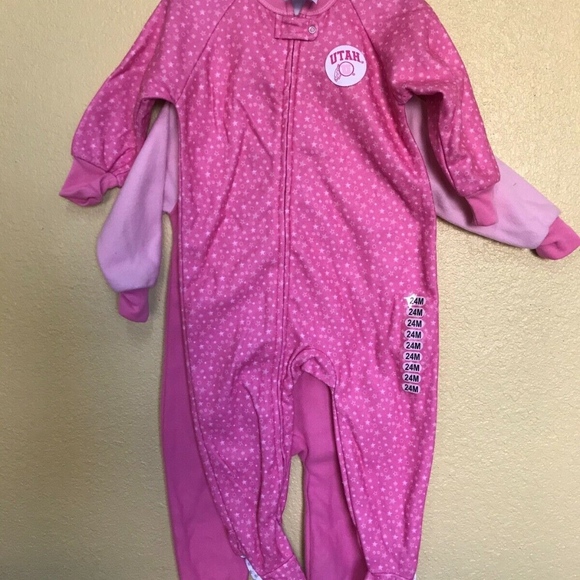KIDS FLAME RESISTANT SLEEPWEAR 2 PK PINK UTAH logo - Picture 3 of 5